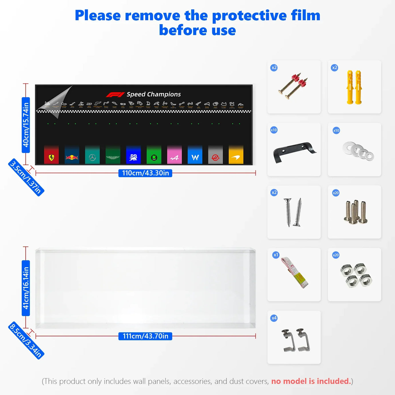 Display wall frame for Speed Champion F1 series Full Collection /horizontal line display