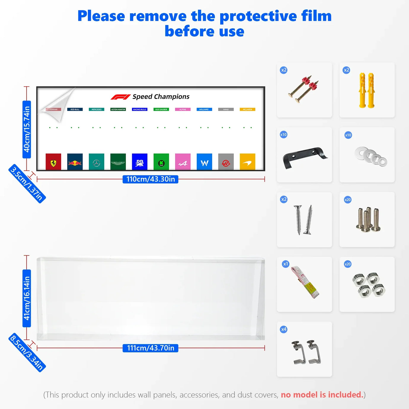 Display wall frame for Speed Champion F1 series Full Collection /horizontal line display