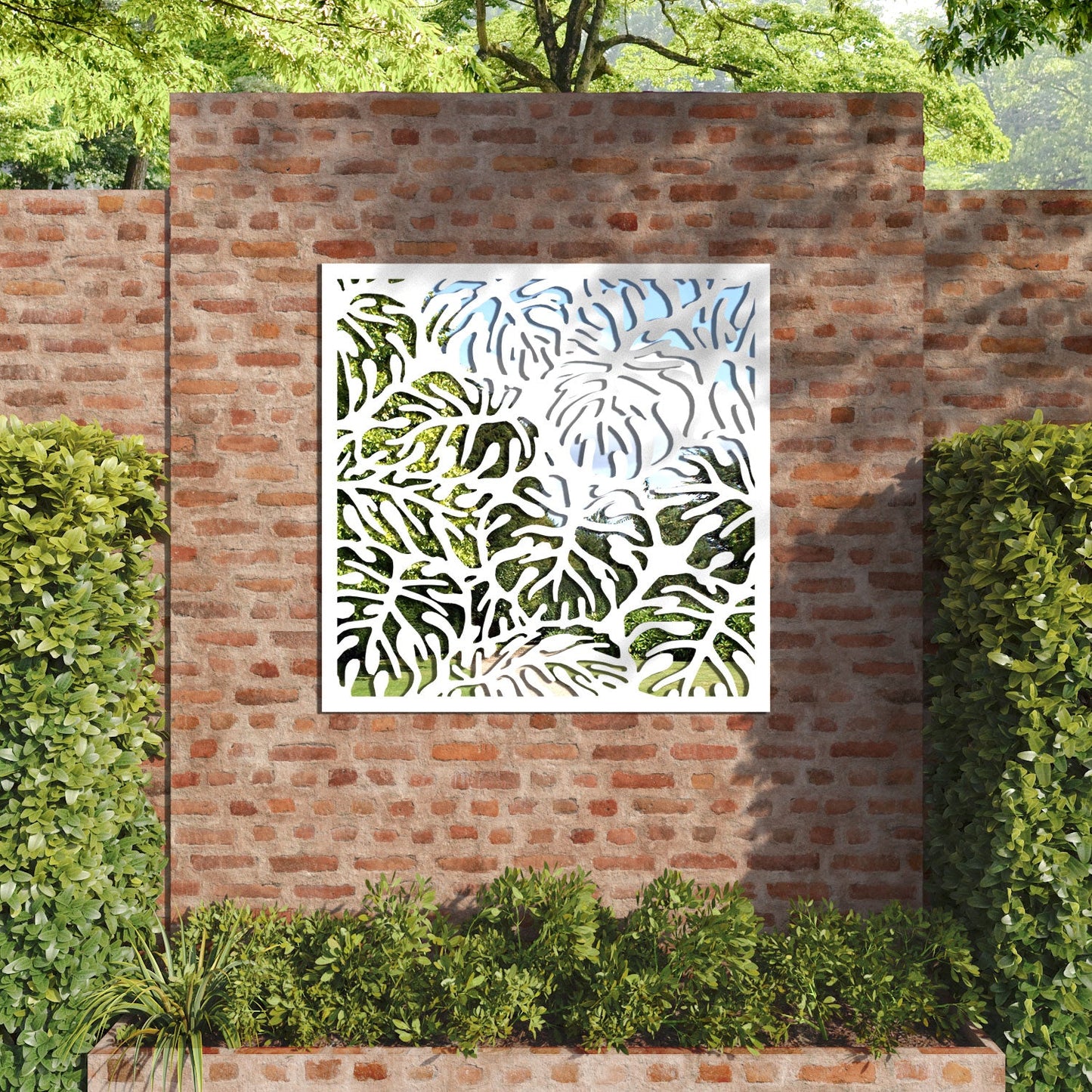 Botanic outdoor decorative mirrored panel