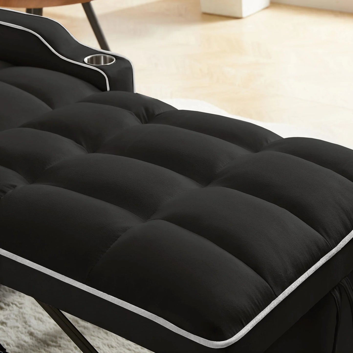 3-in-1 Convertible Sleeper Chair Bed with Charge Ports, Phone Stand and Cup Holders