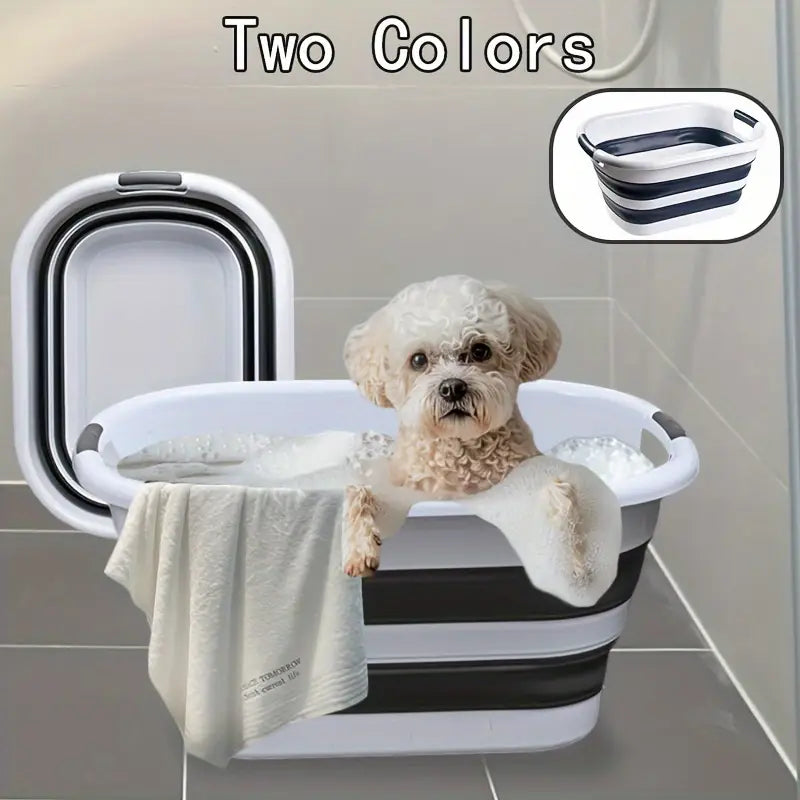 Foldable Portable Dog Bath Tub- With Non-Slip Base, Ergonomic Design