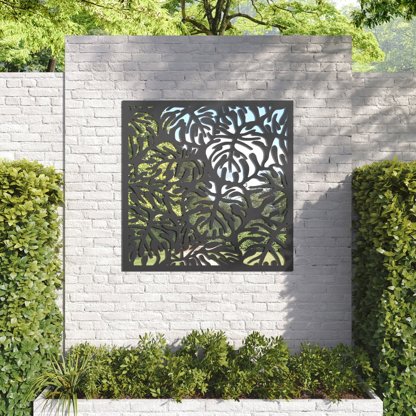 Botanic outdoor decorative mirrored panel