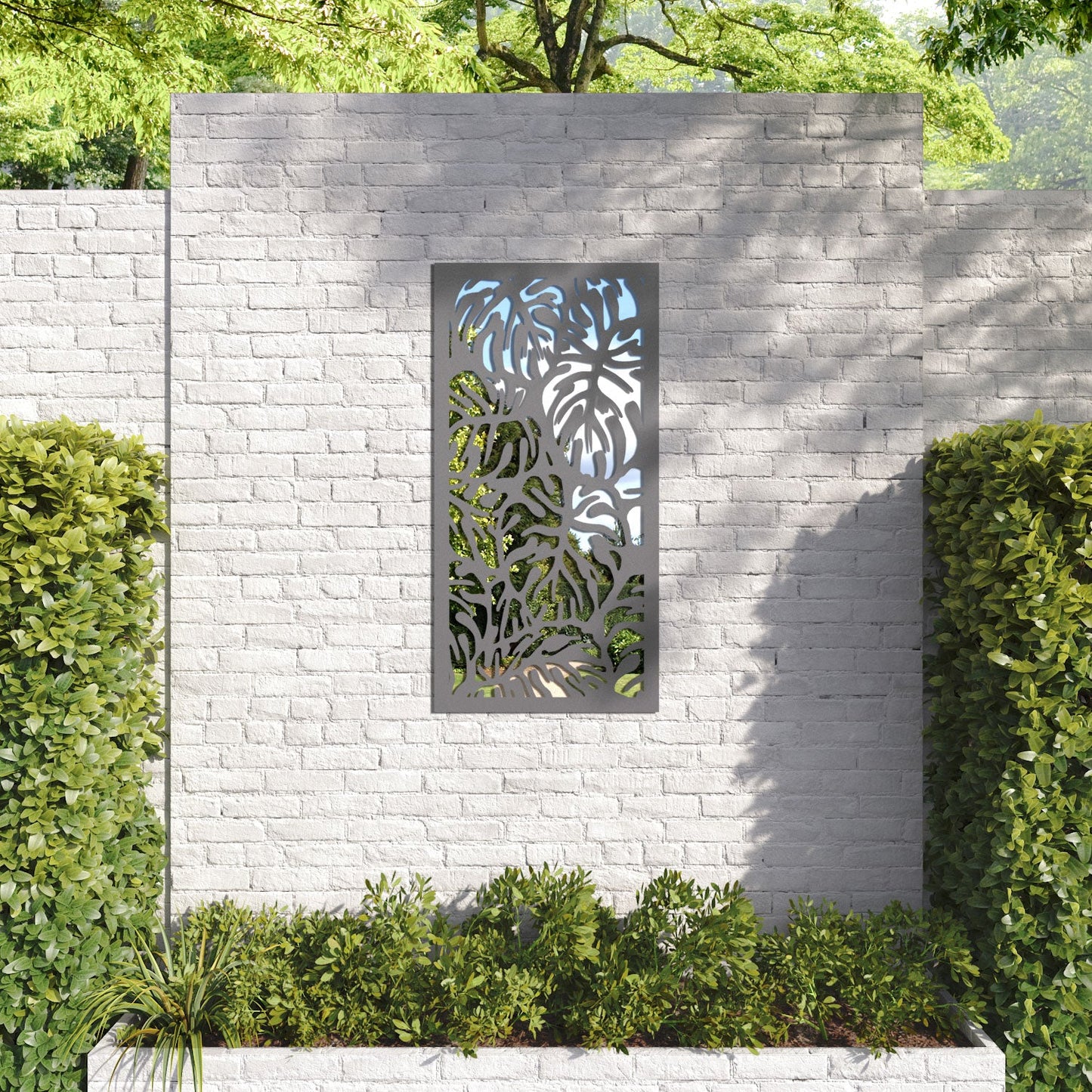 Botanic outdoor decorative mirrored panel