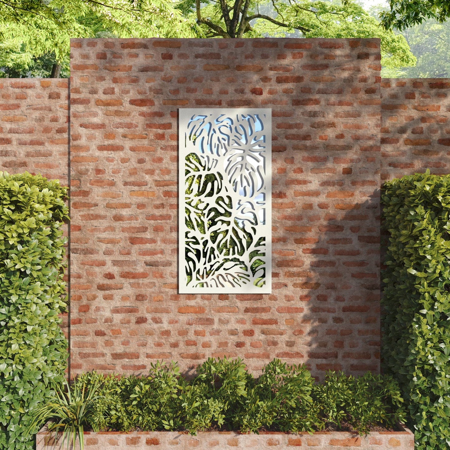 Botanic outdoor decorative mirrored panel