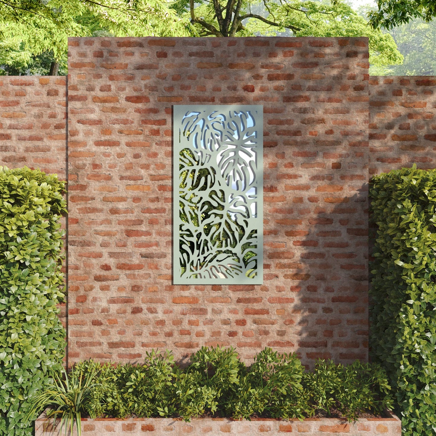Botanic outdoor decorative mirrored panel