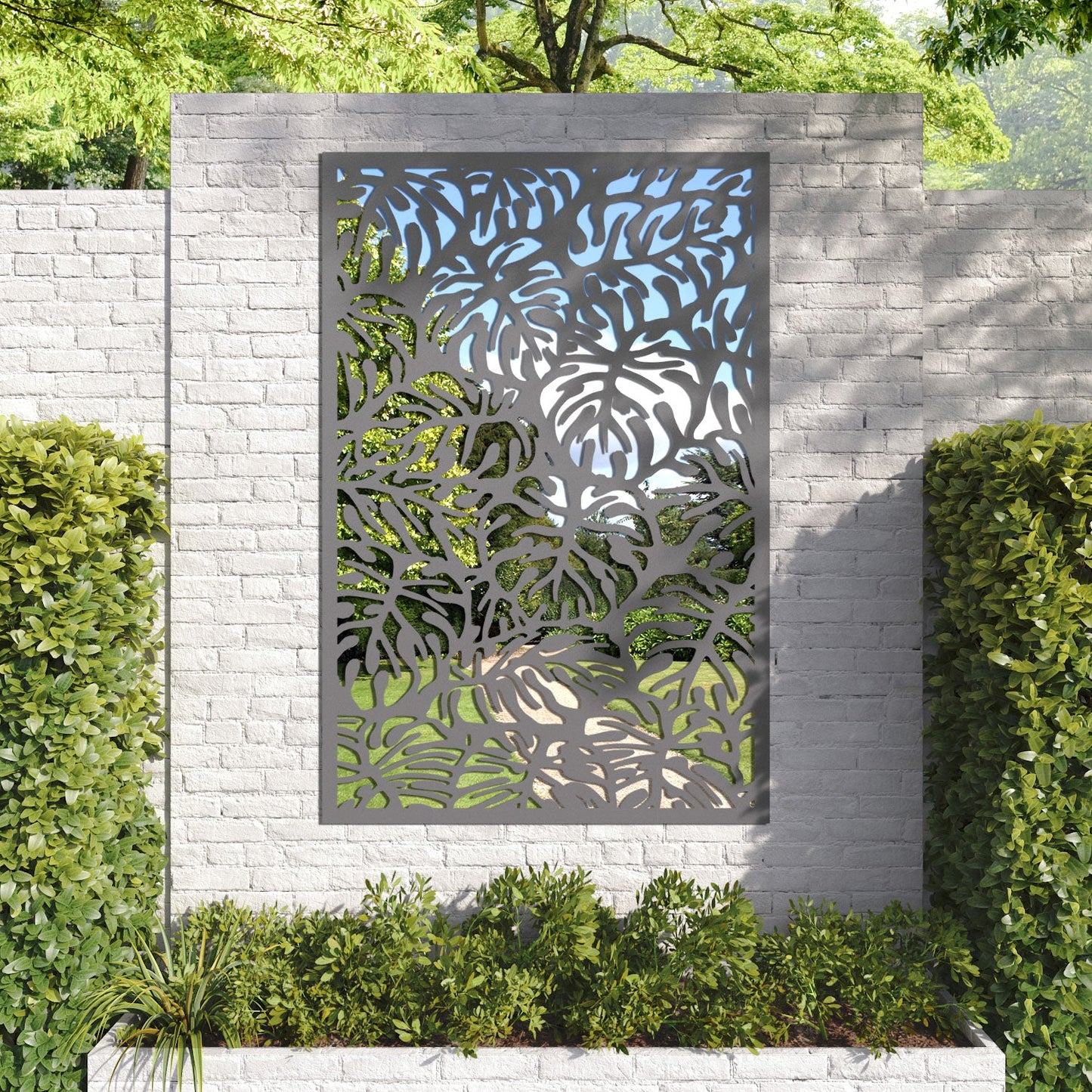 Botanic outdoor decorative mirrored panel