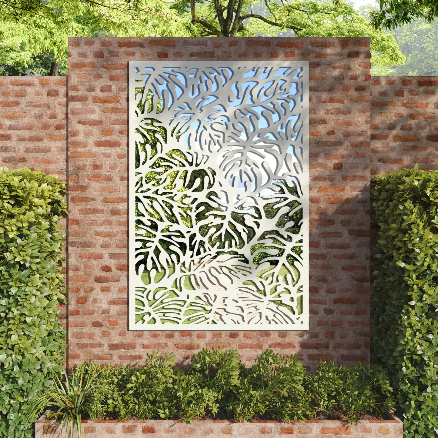Botanic outdoor decorative mirrored panel