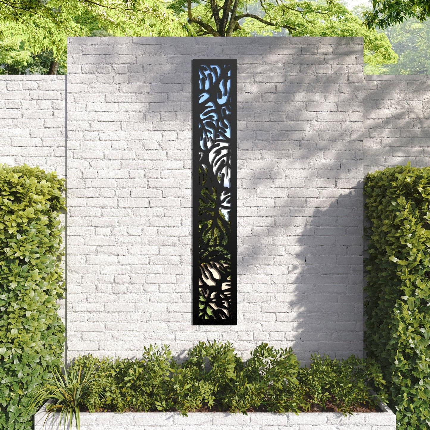 Botanic outdoor decorative mirrored panel