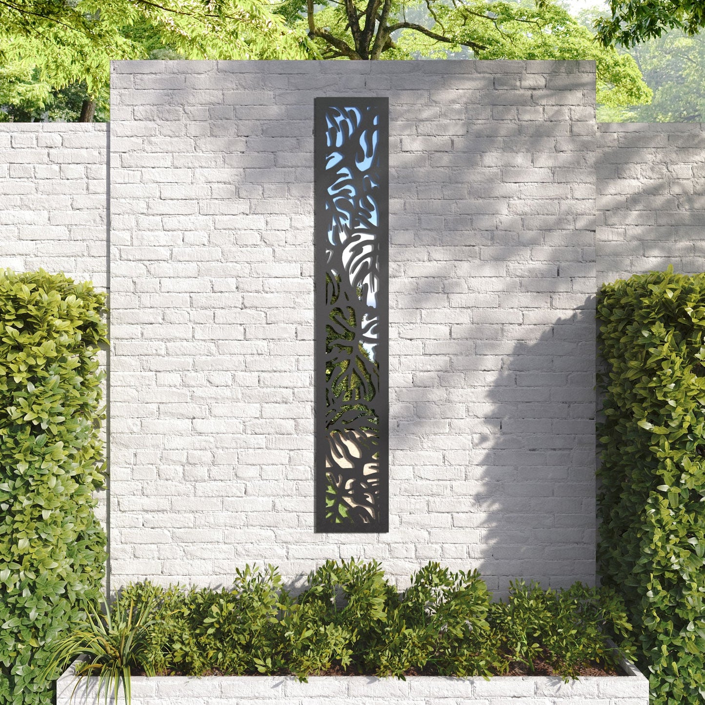 Botanic outdoor decorative mirrored panel