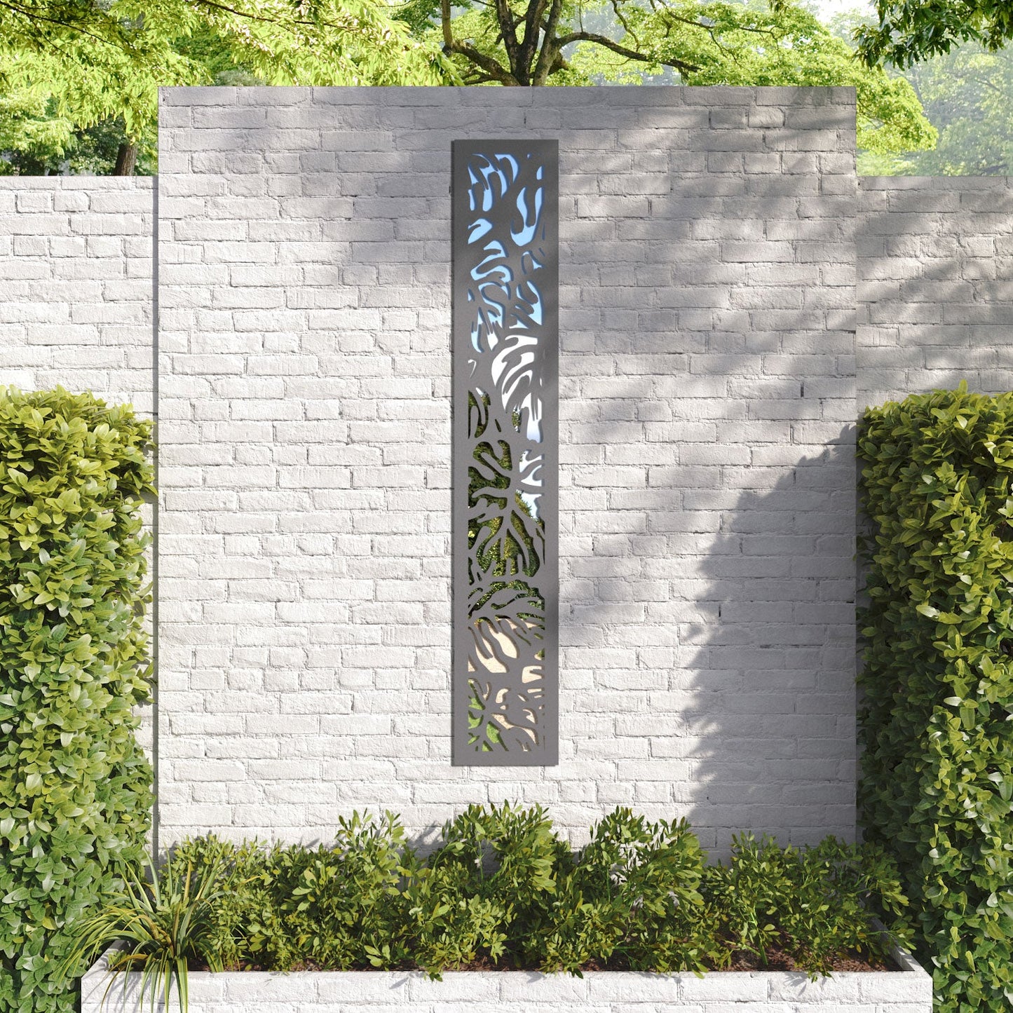 Botanic outdoor decorative mirrored panel