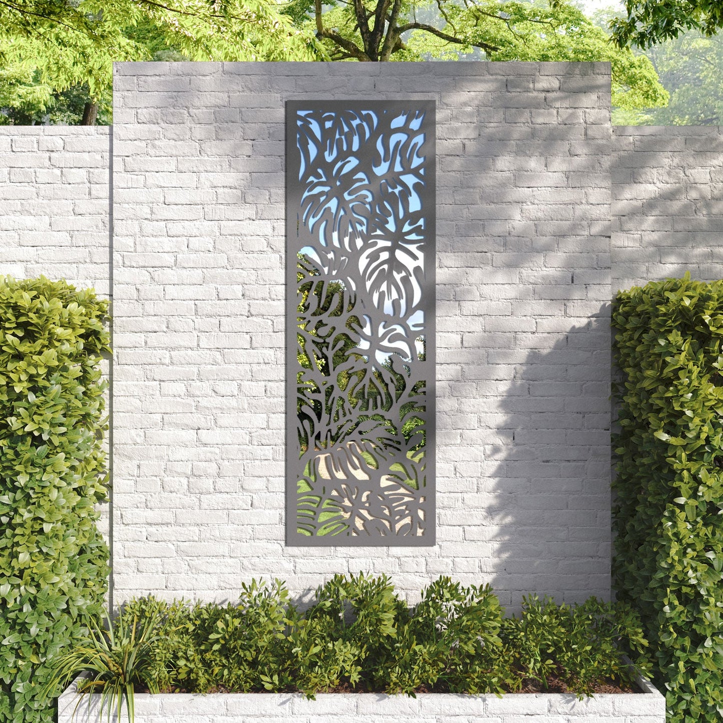Botanic outdoor decorative mirrored panel