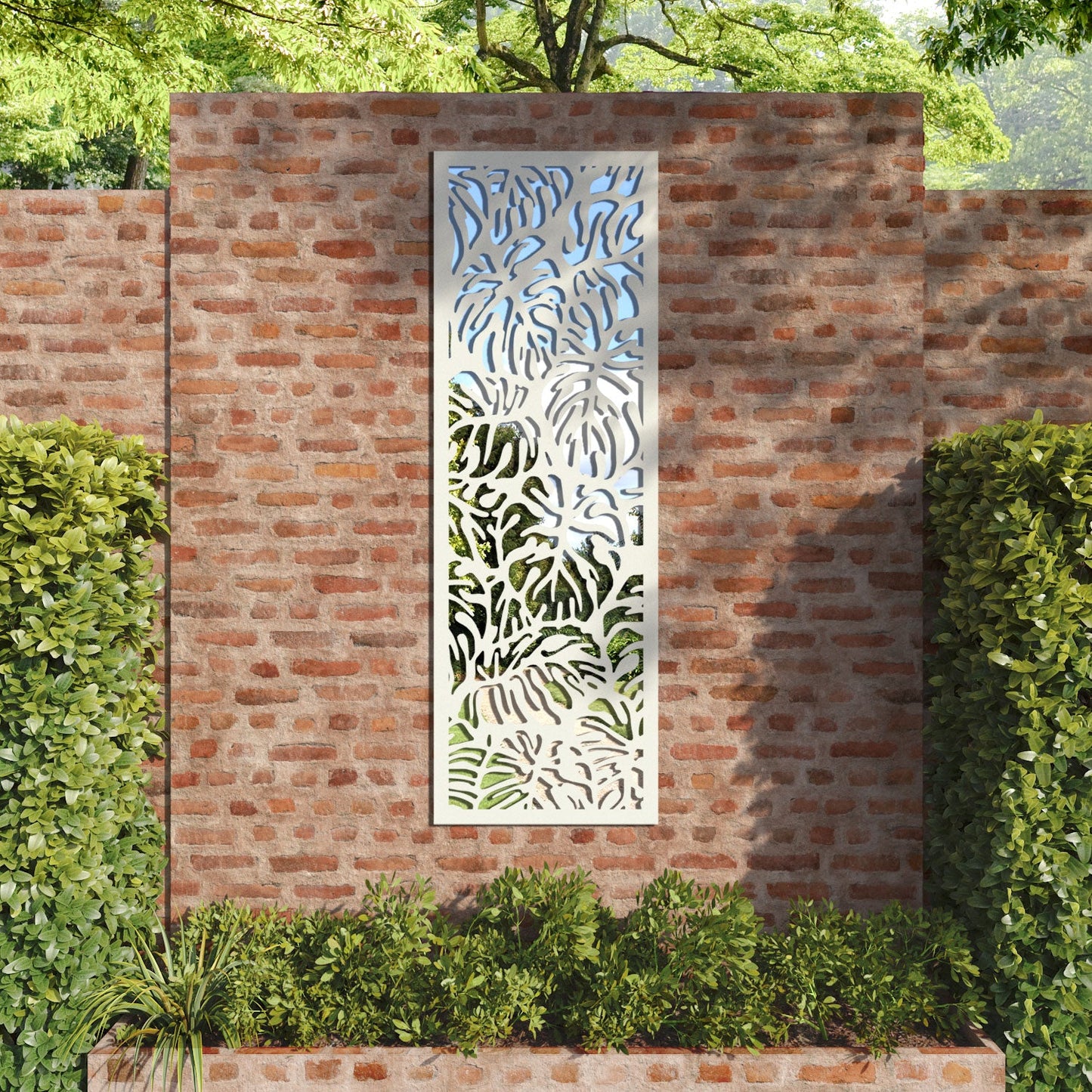 Botanic outdoor decorative mirrored panel