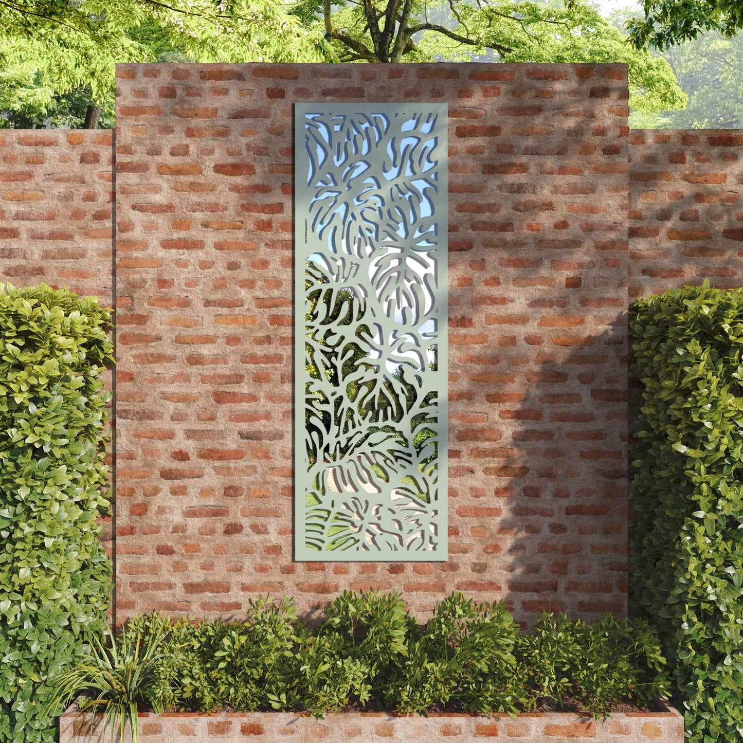 Botanic outdoor decorative mirrored panel