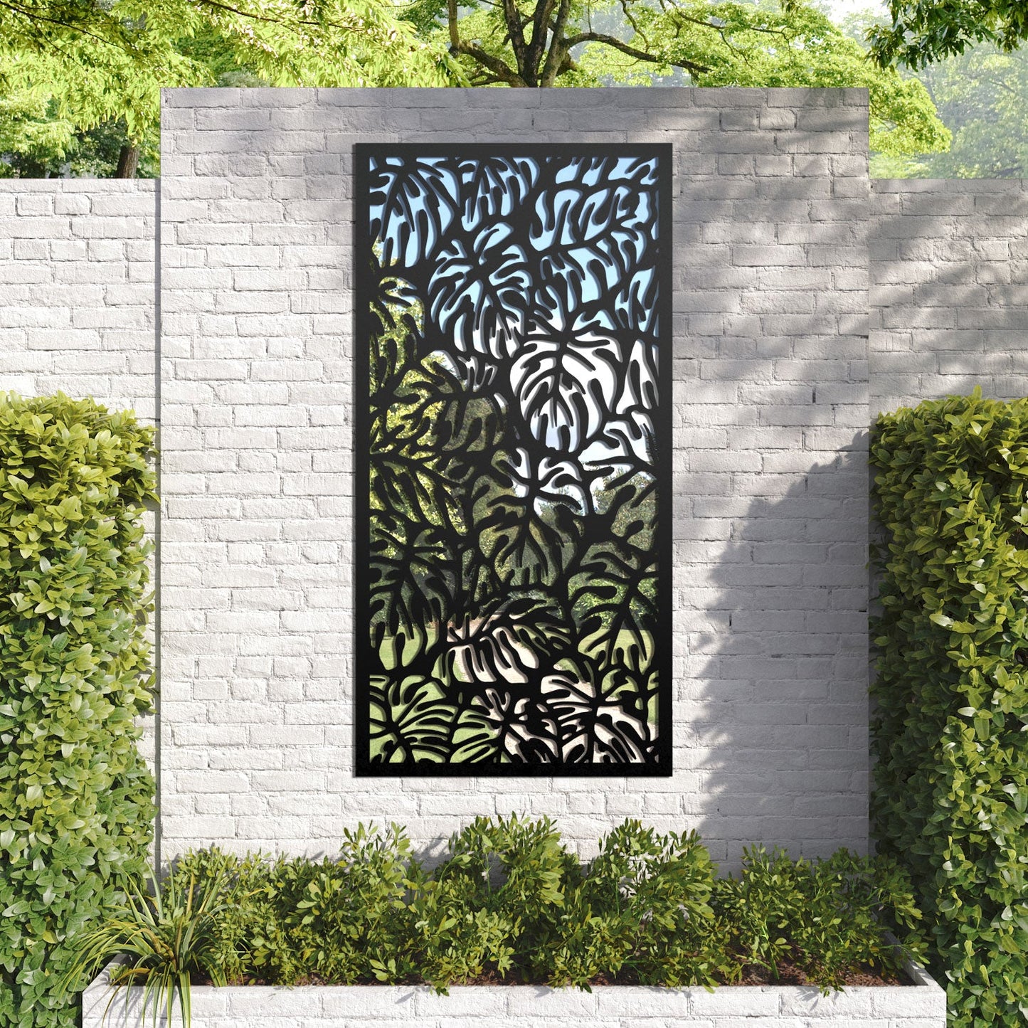 Botanic outdoor decorative mirrored panel