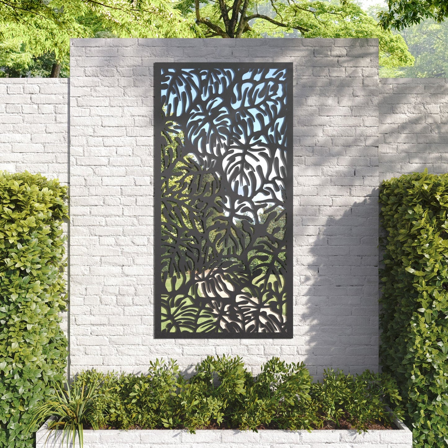 Botanic outdoor decorative mirrored panel