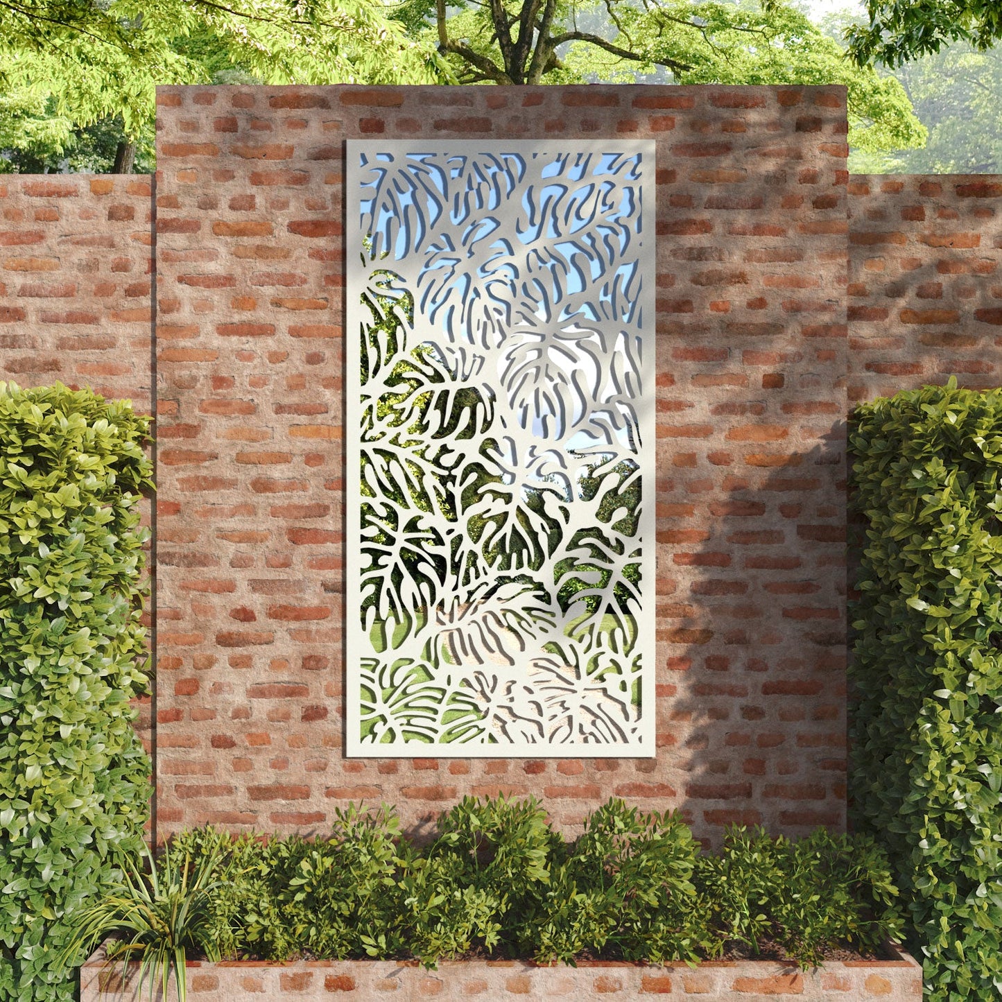 Botanic outdoor decorative mirrored panel