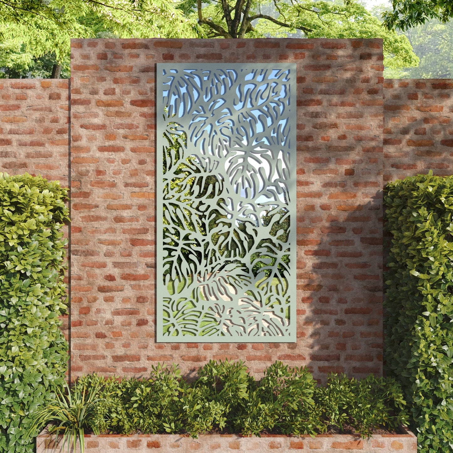 Botanic outdoor decorative mirrored panel