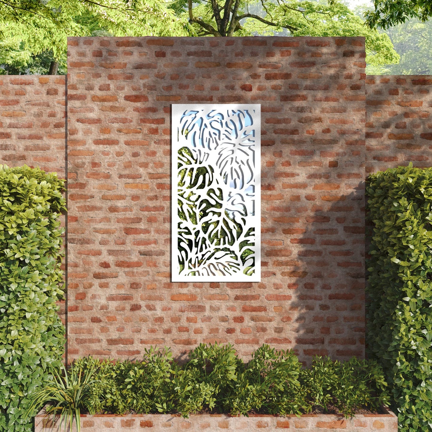 Botanic outdoor decorative mirrored panel