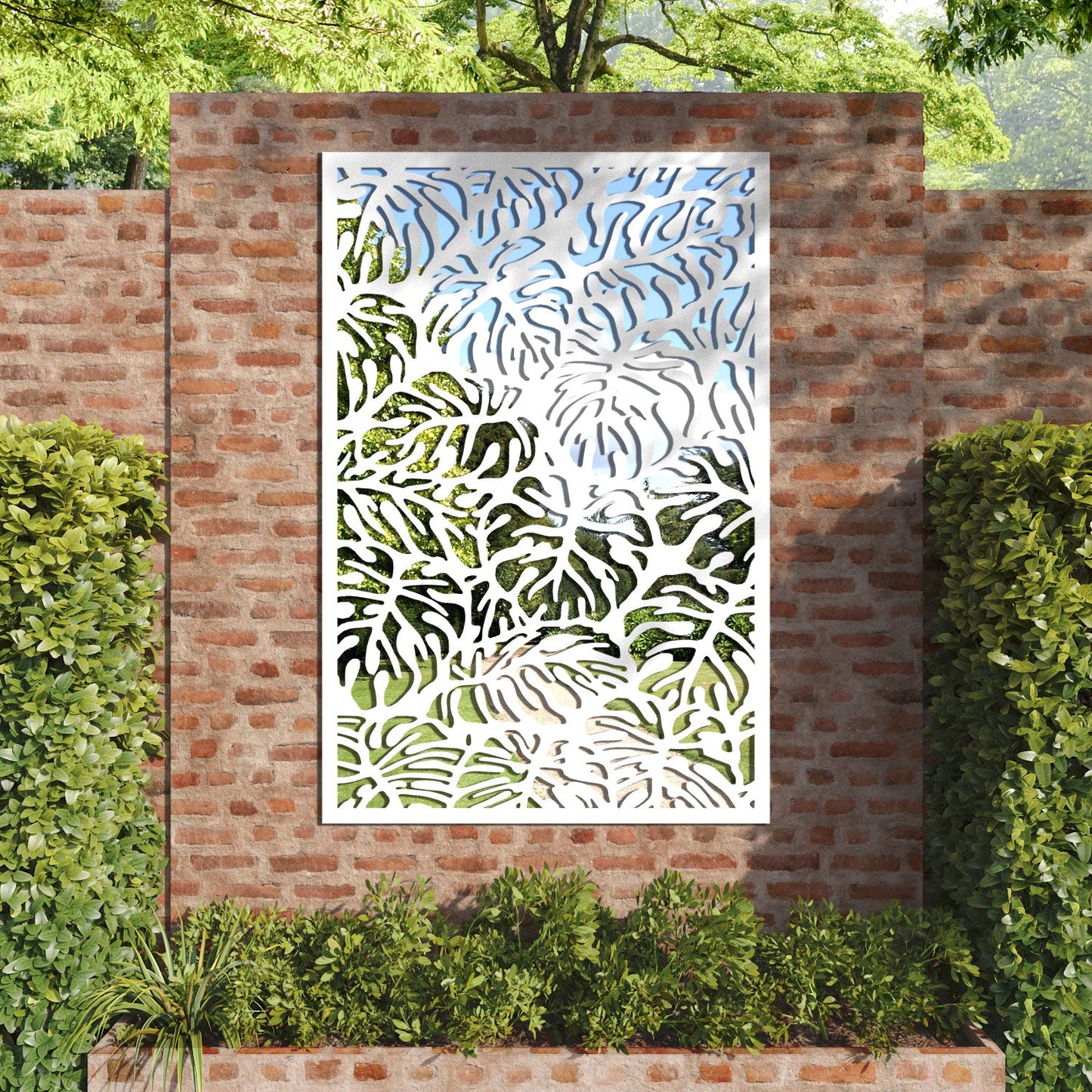 Botanic outdoor decorative mirrored panel