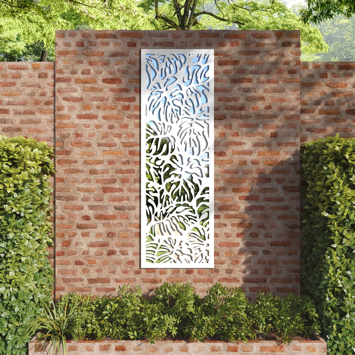 Botanic outdoor decorative mirrored panel
