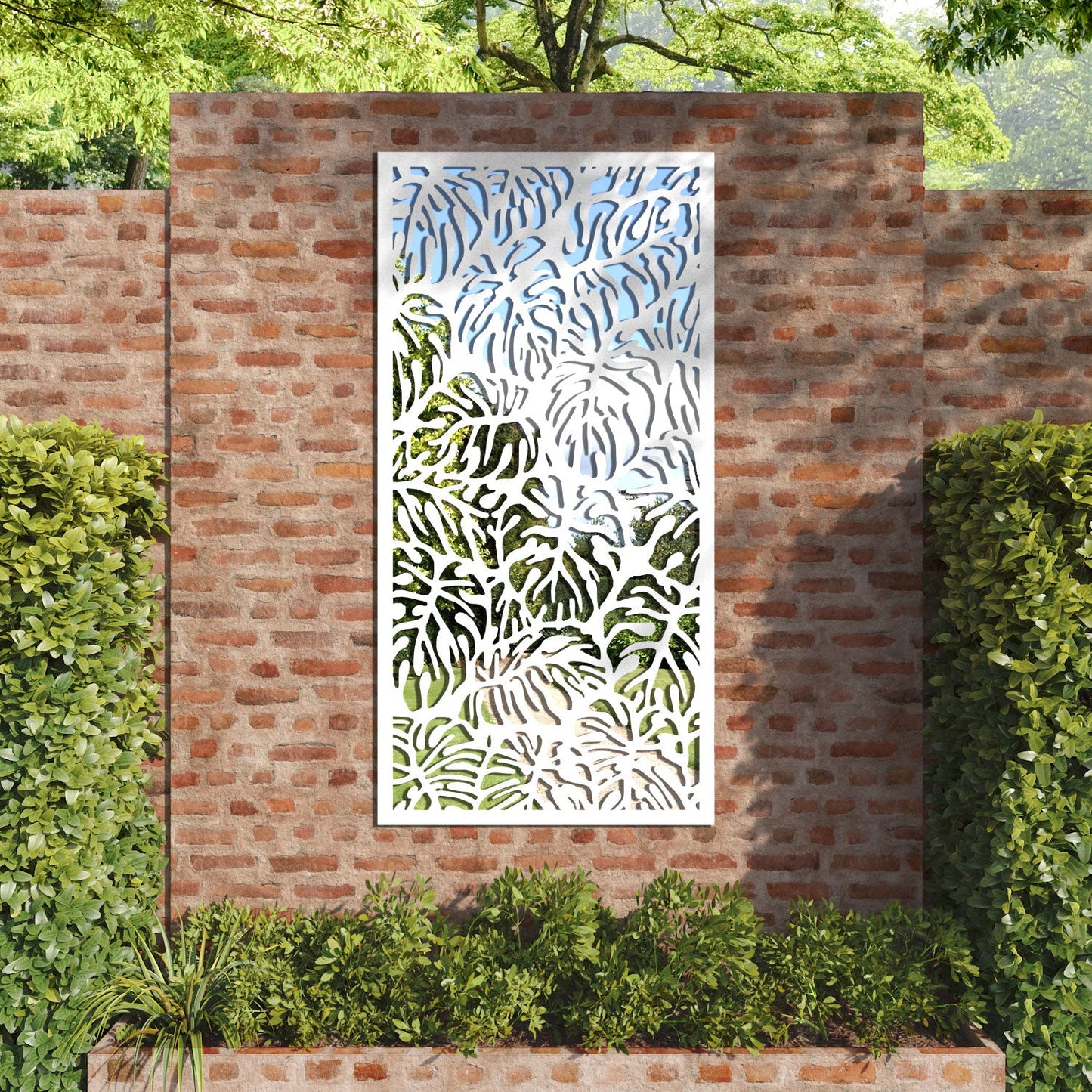 Botanic outdoor decorative mirrored panel
