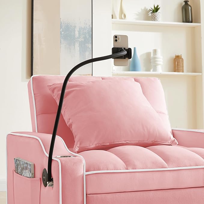 3-in-1 Convertible Sleeper Chair Bed with Charge Ports, Phone Stand and Cup Holders