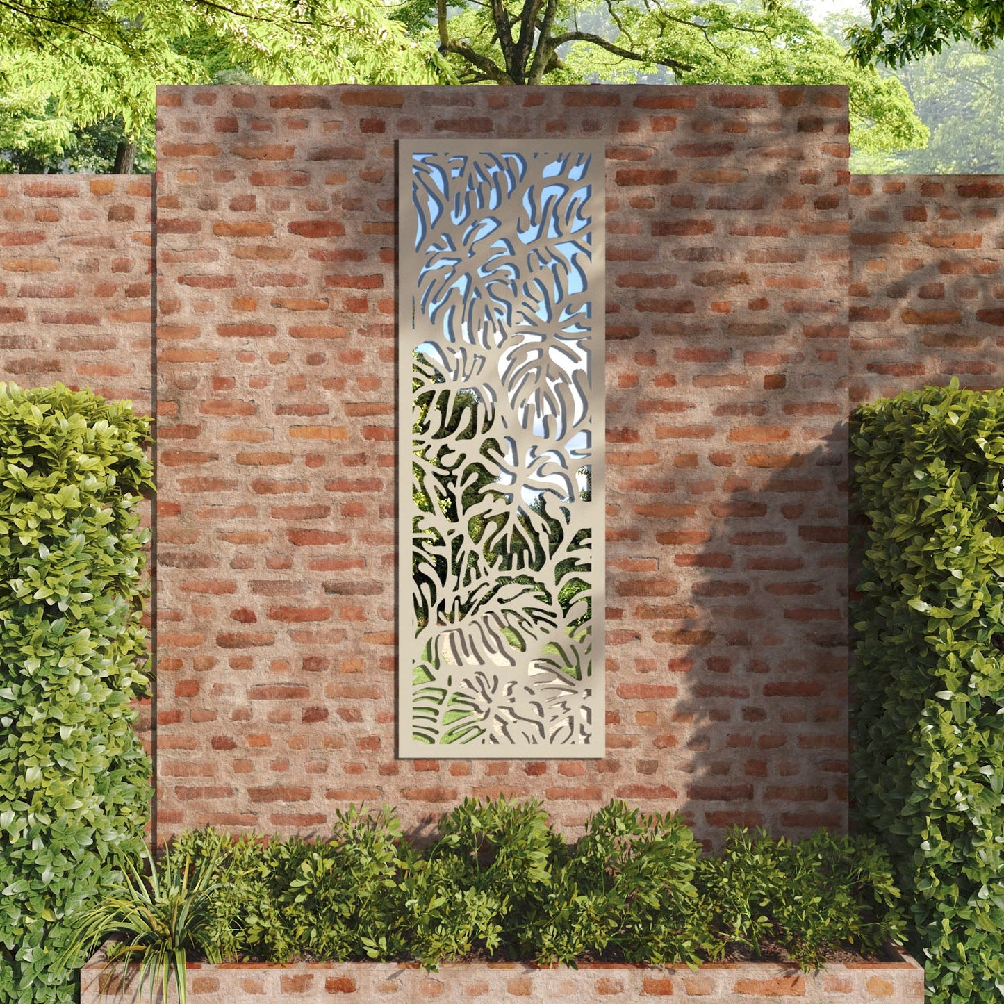 Botanic outdoor decorative mirrored panel